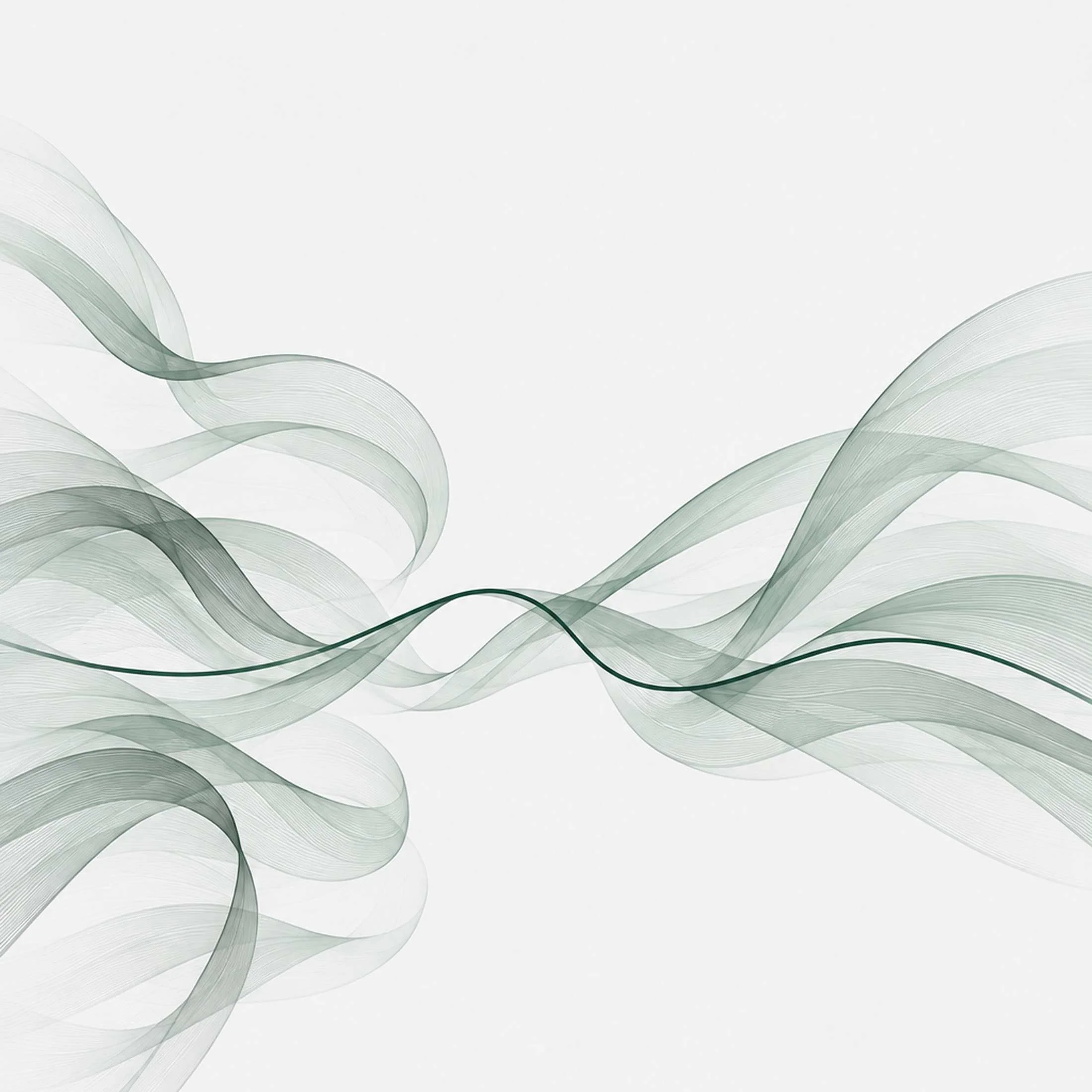 Two separate ribbon clusters meet at a small hand-drawn bridge, the first connection between them.