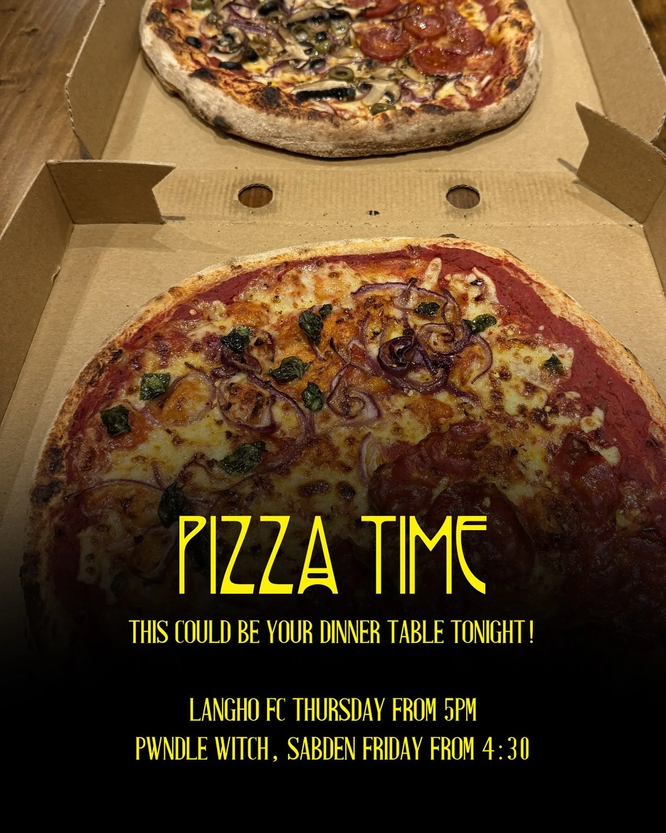 We are back π
We are looking forward to seeing you all at our usual spots this week π€
Don’t forget your loyalty cards π³ 
π Langho FC 5 - 8pm Thursday 
πPendle Witch, Sabden 4:30 - 8pm Friday 
#pizza #streetfoood #backtoschool