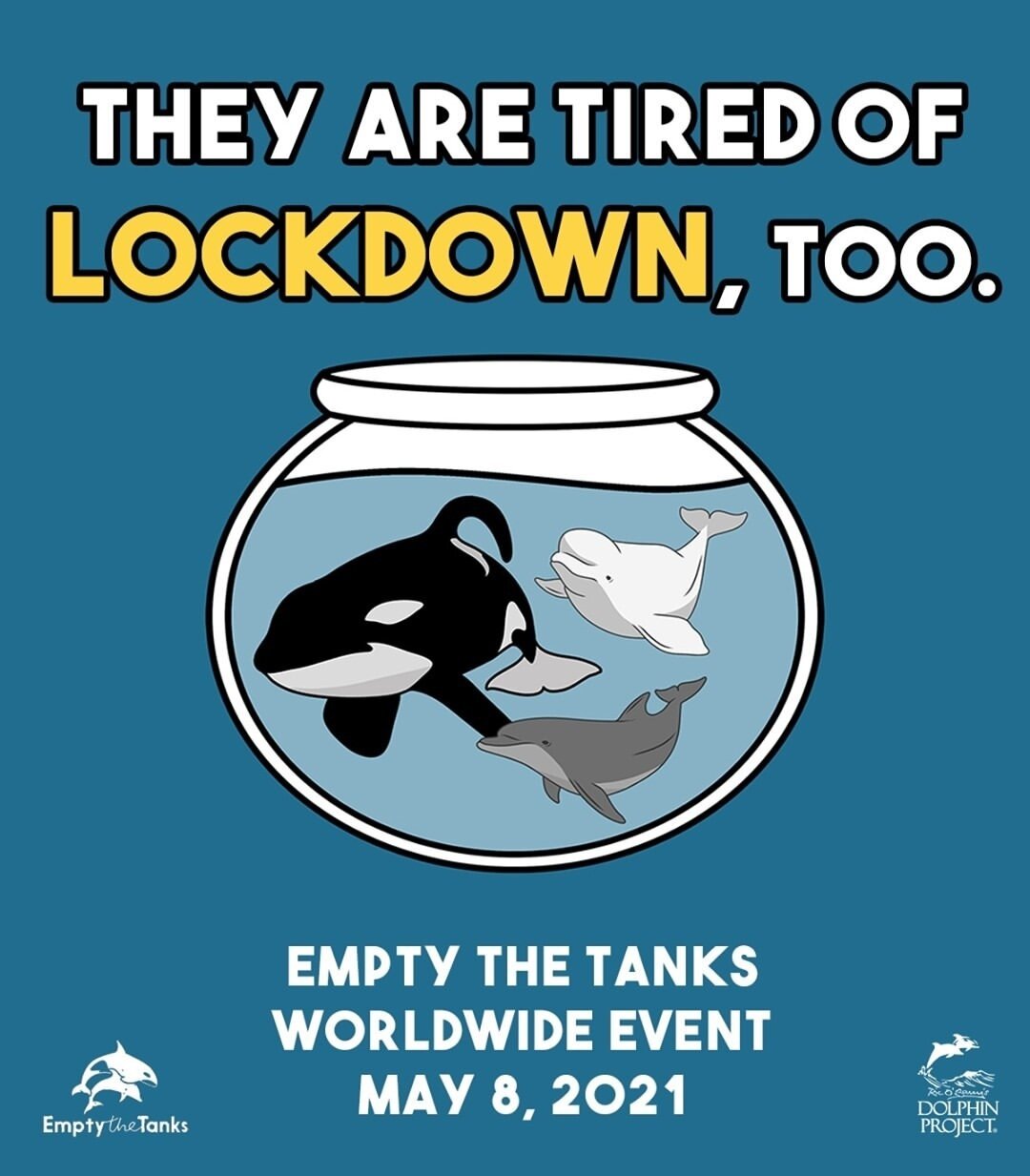 The 9th Annual #EmptytheTanks is this weekend! On May 8th, the global event will once again be held virtually.⁠
@EmptyTheTanksWorldwide is encouraging everyone to advocate from home. Get creative and make yard signs, create sidewalk murals, and more 