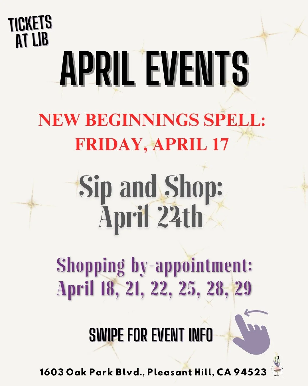 Join me at an event in April! I&rsquo;d love to see you! 

Check out everything with have brewing this month on our Events page. ✨ 

https://www.psychicmediumwitch.com/events 
🔗 LIB - > Events! 

📍Le Jardin Salon, 1603 Oak Park Blvd, Pleasant Hi