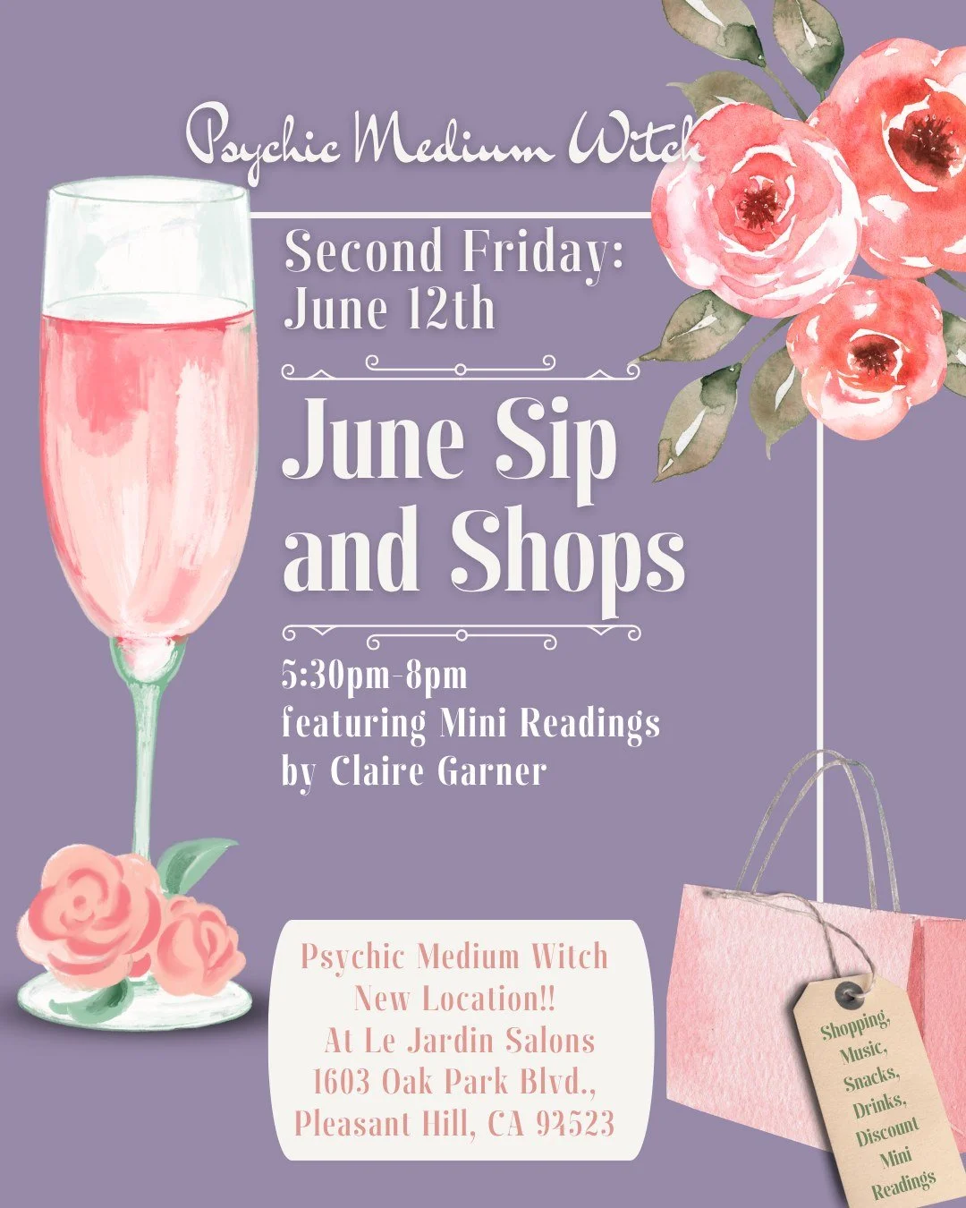 I&rsquo;m so excited for our next Sip and Shop this Friday, June 12th!! 🎉🥂🛍️✨

We are featuring: 

💫 The wonderful intuitive Lisa Hagan will be joining us!  is a psychological and medical astrologer who reads the natal chart as a map of constitut
