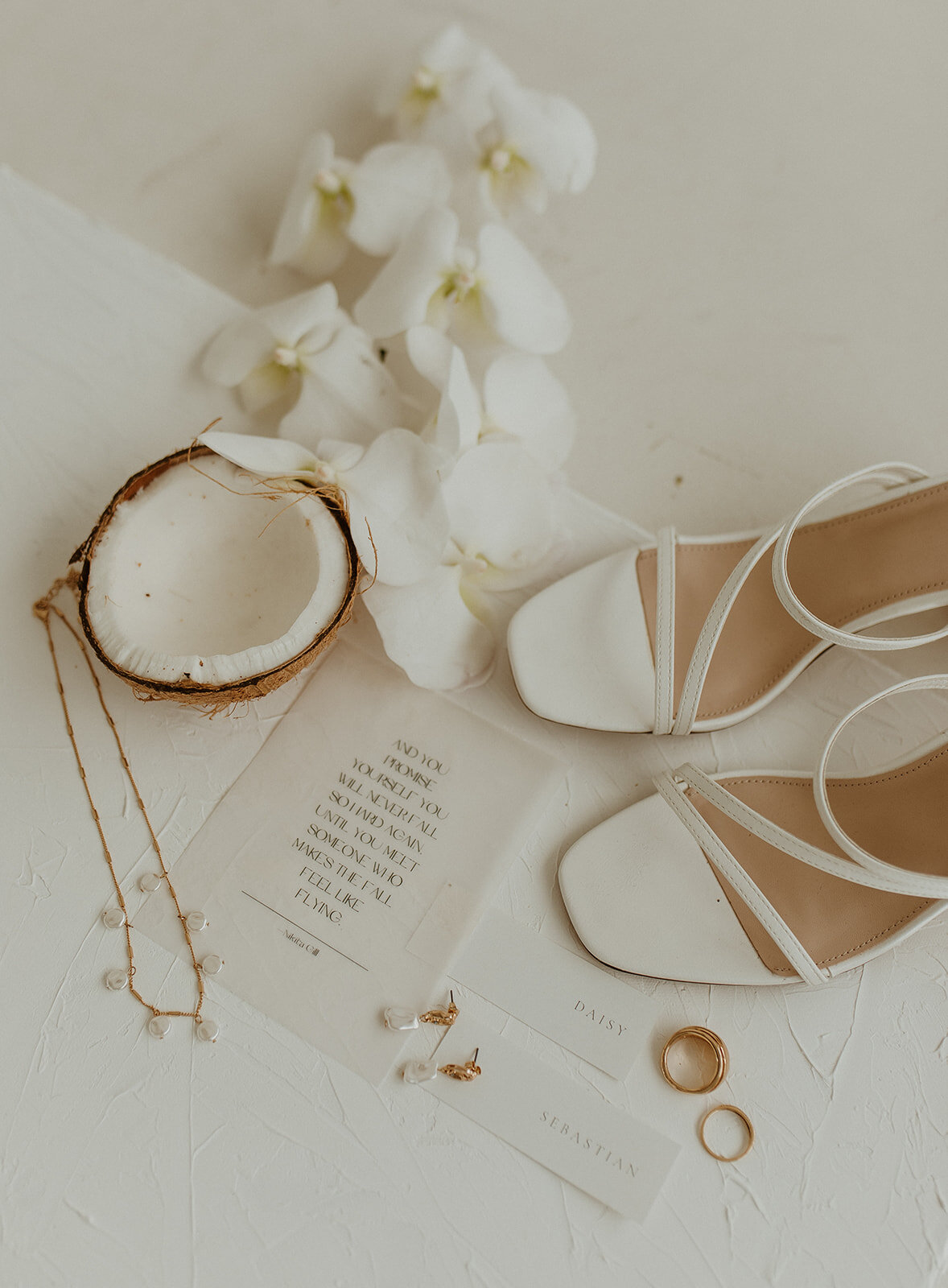  The Label RAIN wedding dress chic elegant styled wedding shoot with pearls by Abbey Rice Photography 