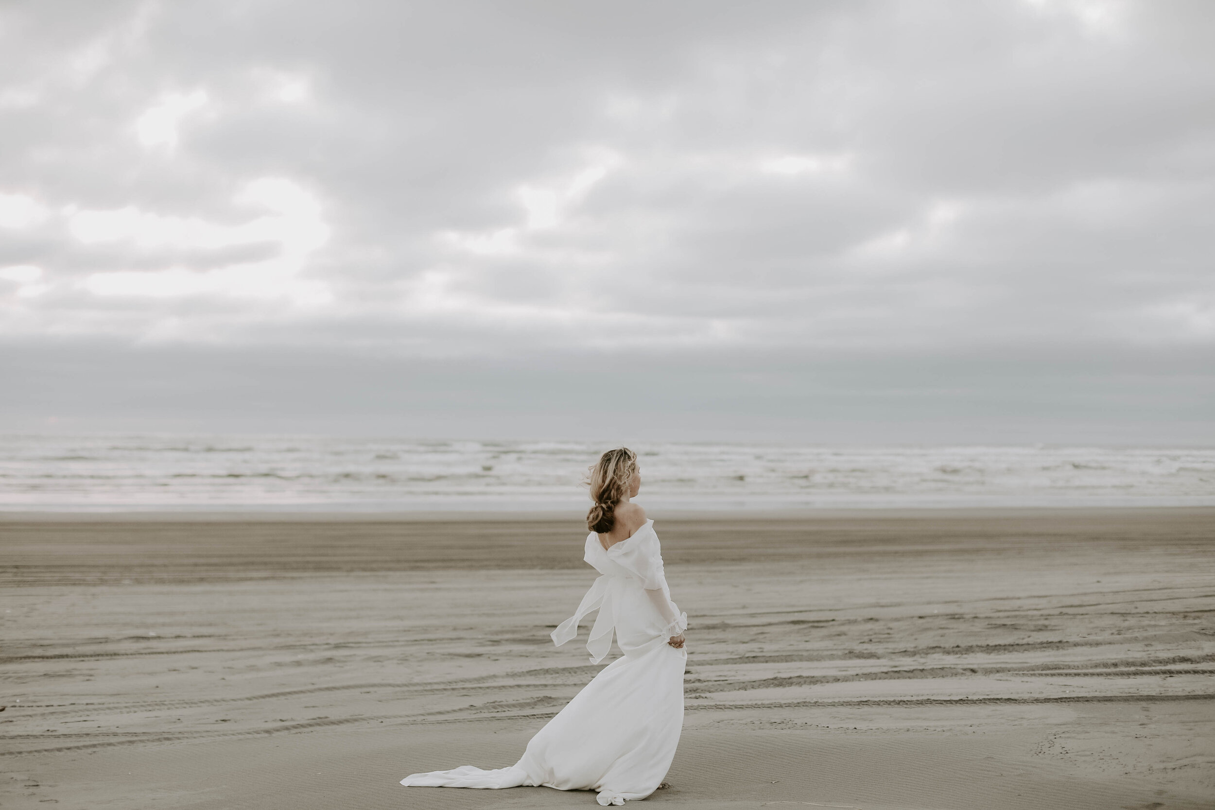  The Label ROSE wedding dress for a romantic Washington Coast styled bridal elopement 