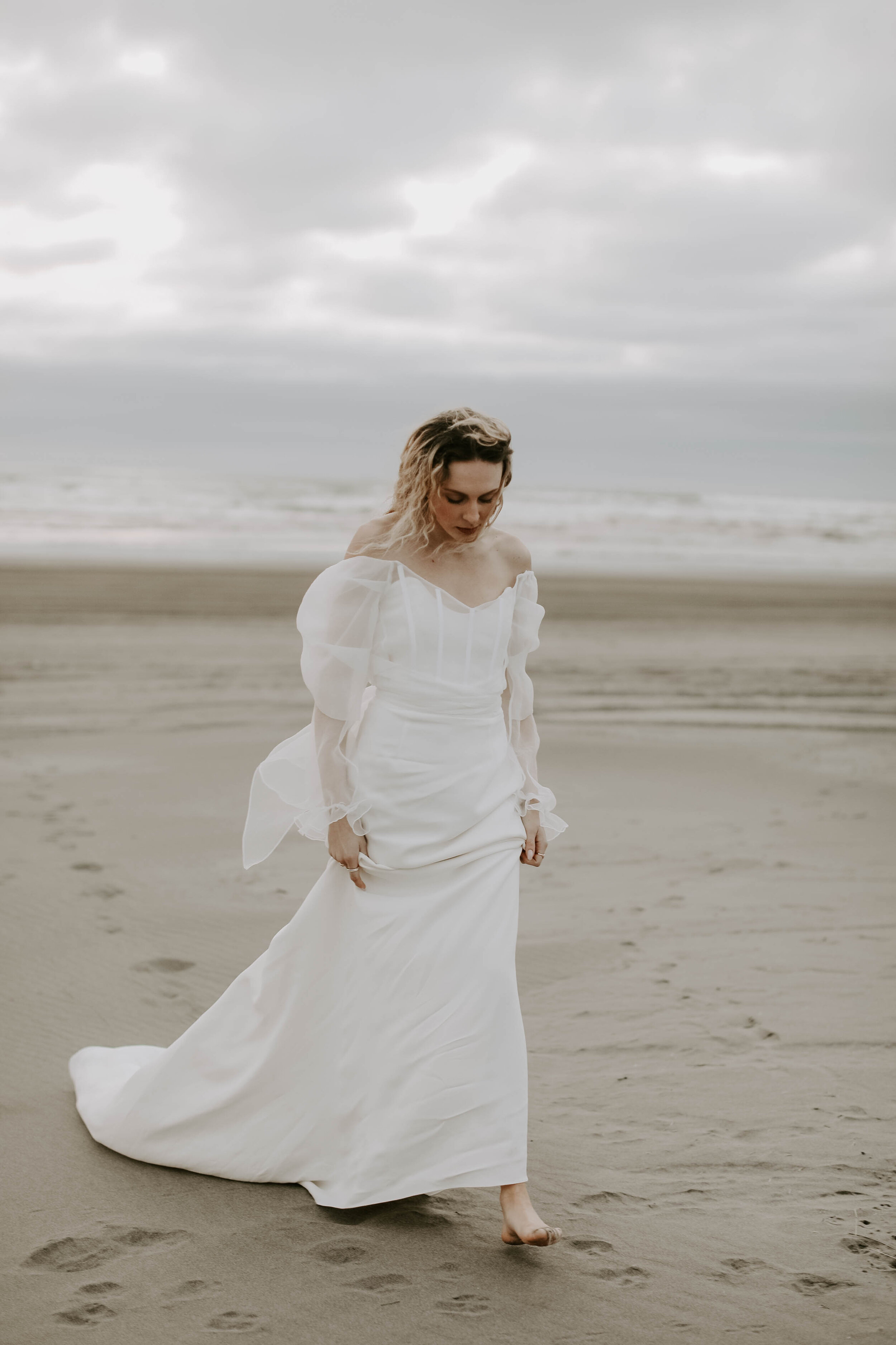  The Label ROSE wedding dress for a romantic Washington Coast styled bridal elopement 