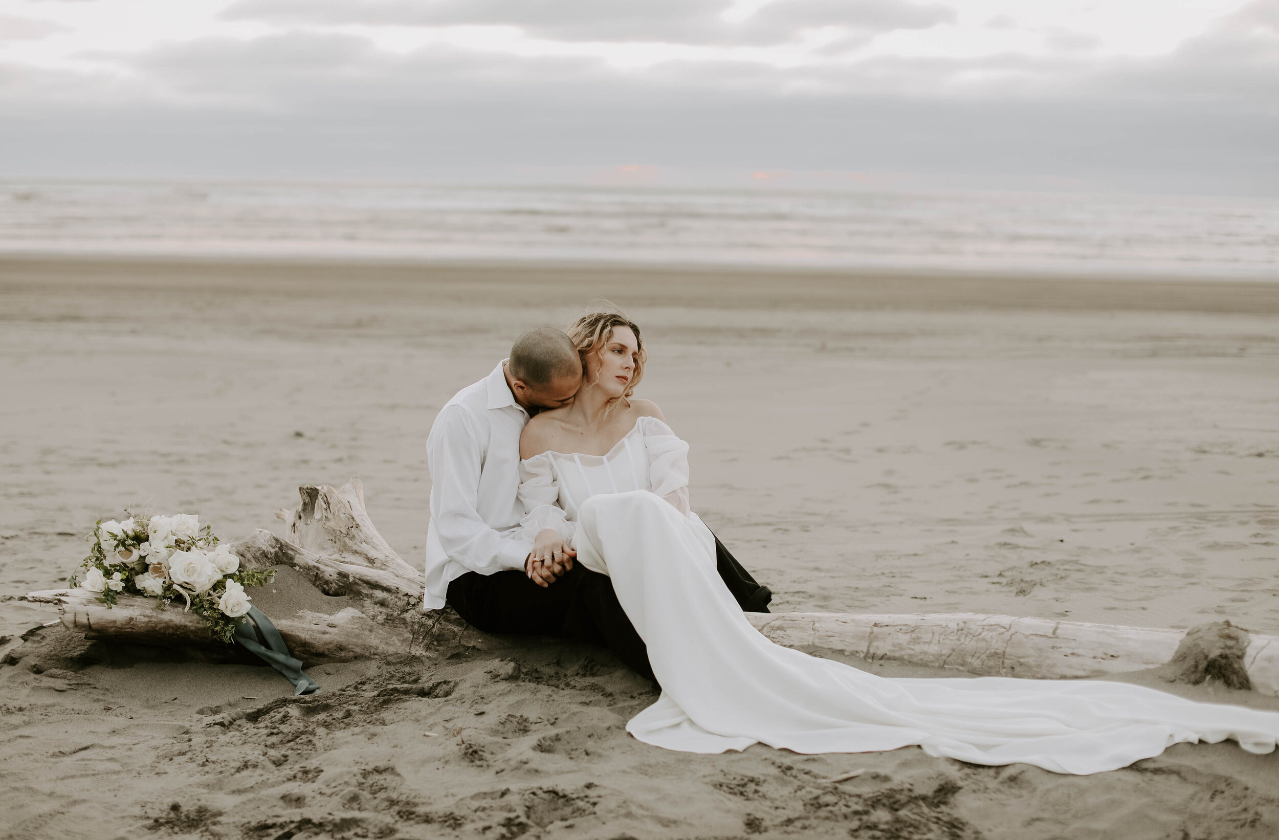  The Label ROSE wedding dress for a romantic Washington Coast styled bridal elopement 