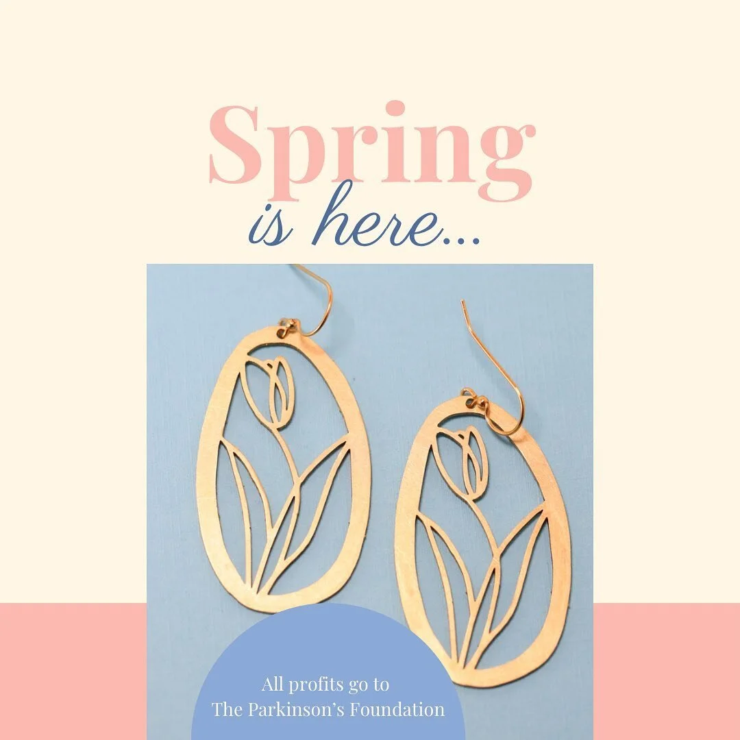 These beautiful brass tulips have taken over as the best sellers for the Parkinson&rsquo;s Foundation Fundraiser! I get compliments on them every time I wear them, and love how lightweight they are. Head over to the website to support the Parkinson&r