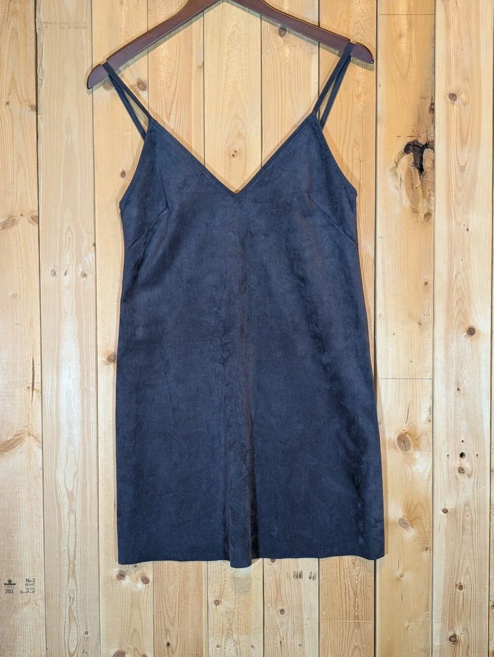 Wilfred Free Aritzia Vivienne Faux Suede Camisole V-Neck Mini Dress Charcoal XS