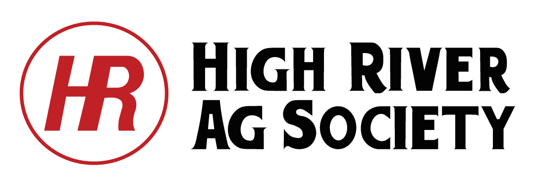 High River Ag Society logo with red circle and initials 'HR' in red, with the organization's name in black text to the right.