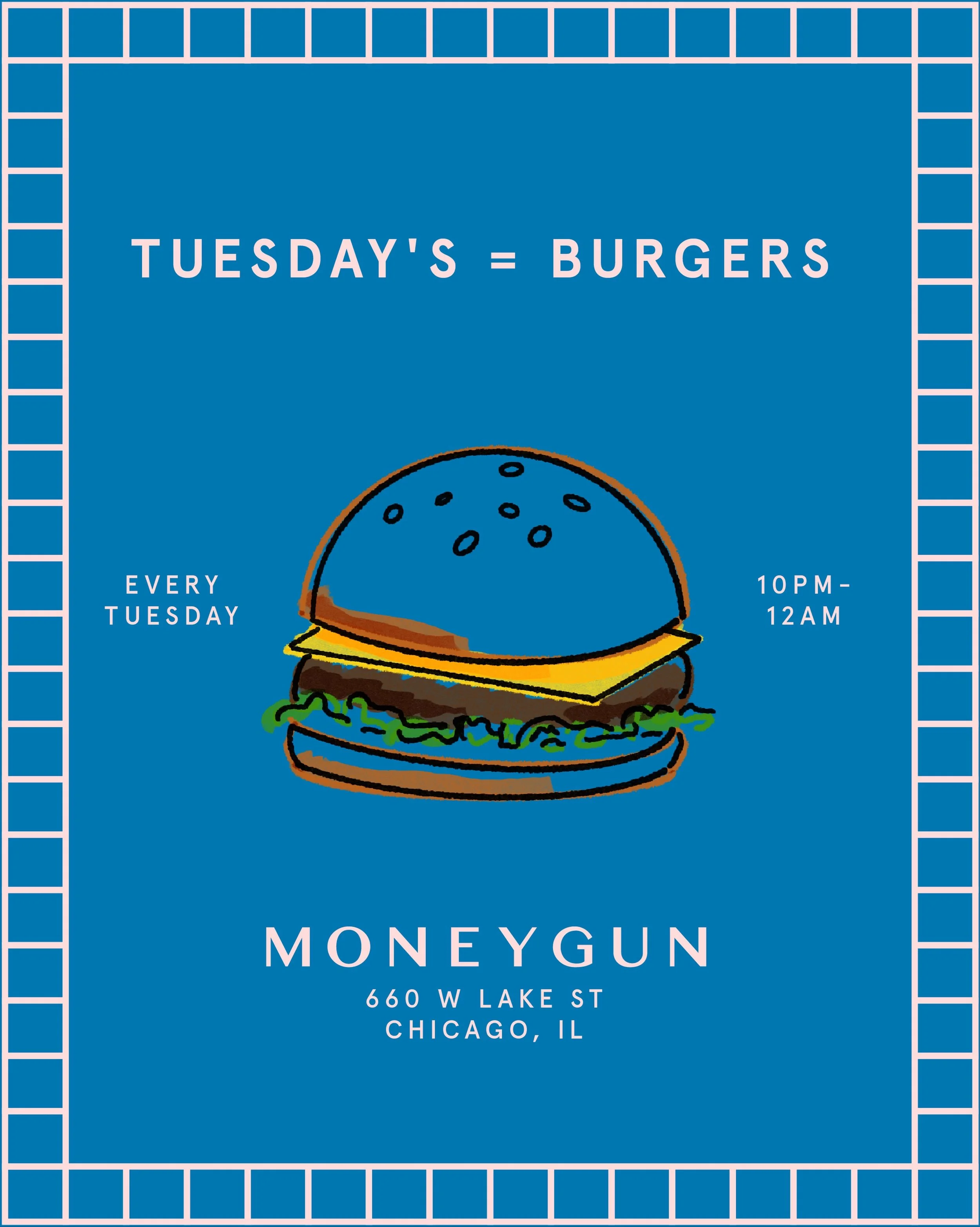 You asked, we listened. 🍔

We&rsquo;ve got burgers available EVERY Tuesday. 10pm-12am. Limited quantity. Get &lsquo;em while they&rsquo;re hot.

Starting Tuesday, August 4th.