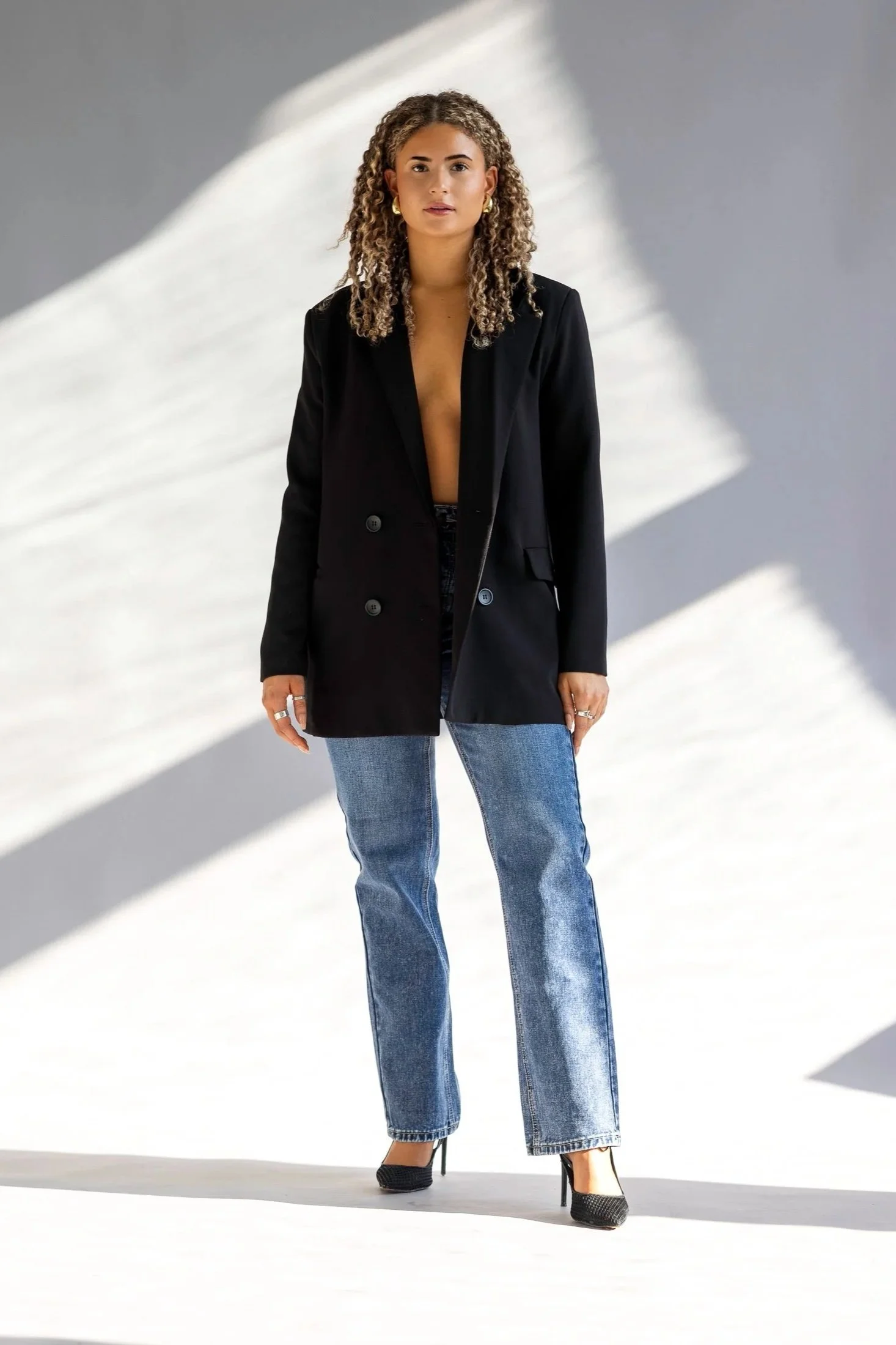 Padded Double Breasted Blazer