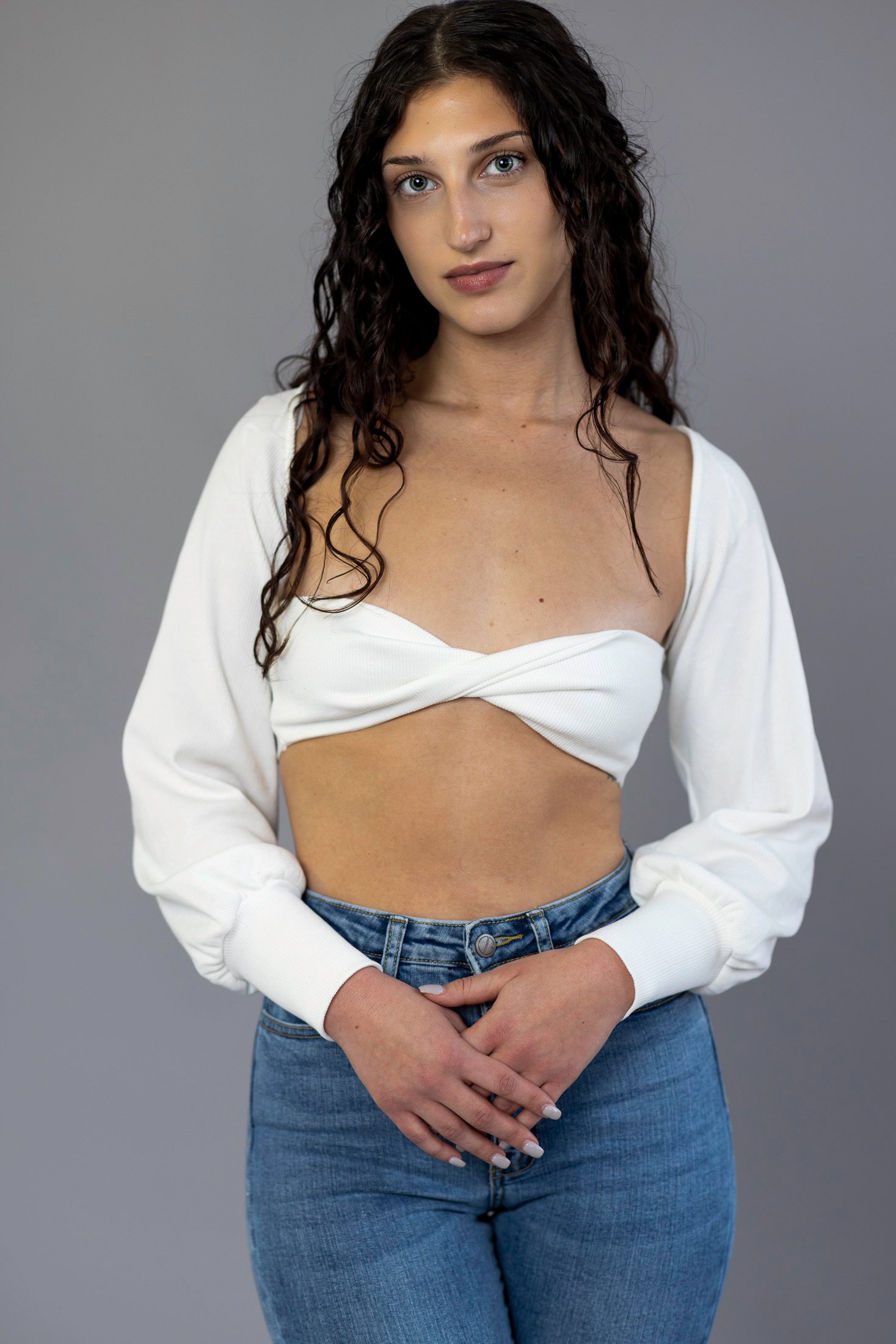 Cuffed Sleeve Cropped Sweater