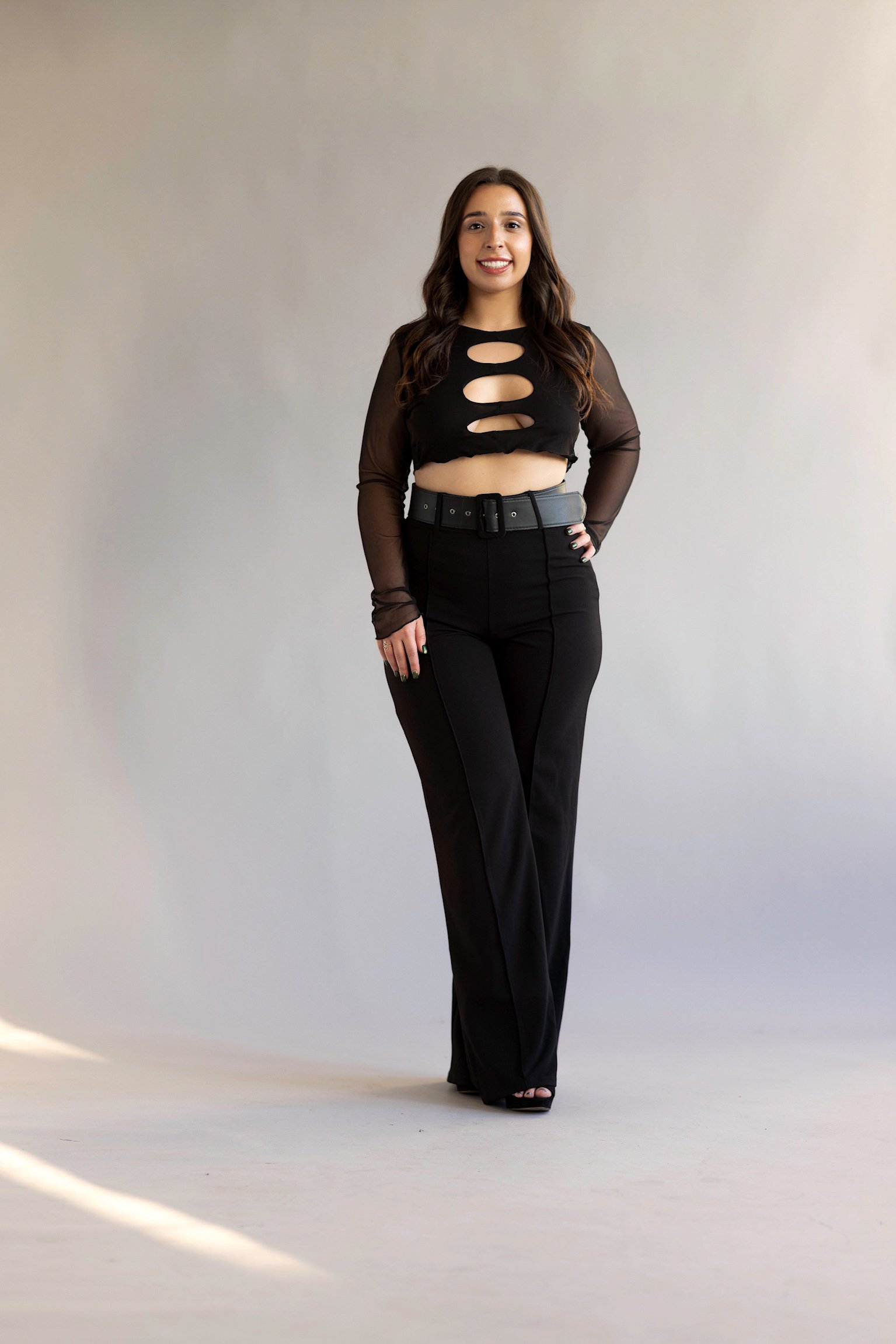 Belted Black Trousers