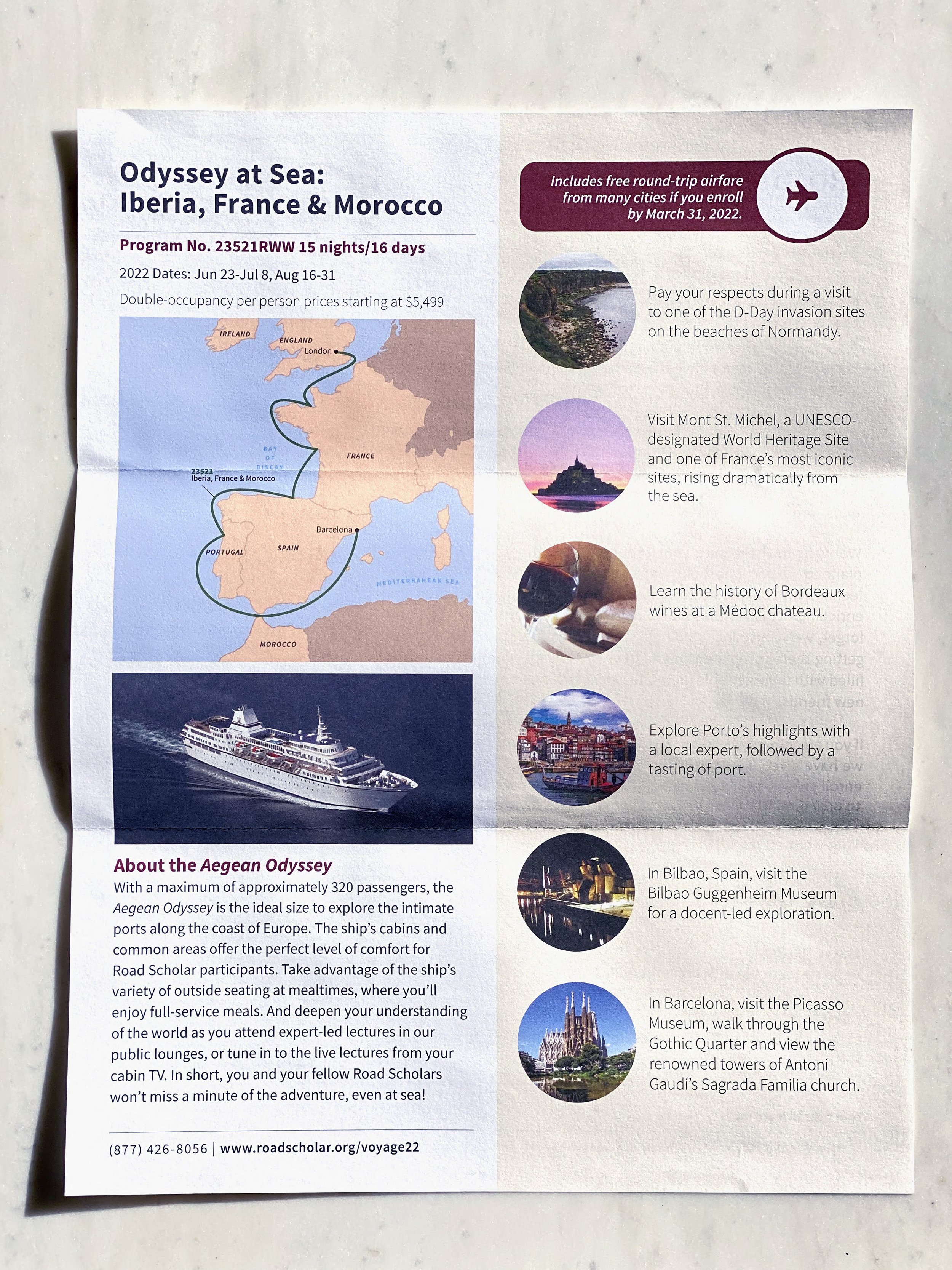 View of an Adventures Afloat letter, back page.