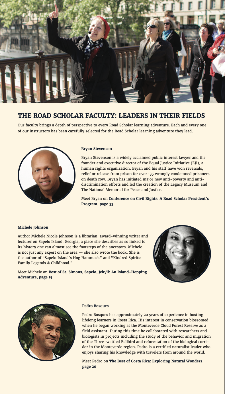 A new take on a biography page for a 56 page brochure adhering to branding guidelines, creatively using typography and images.