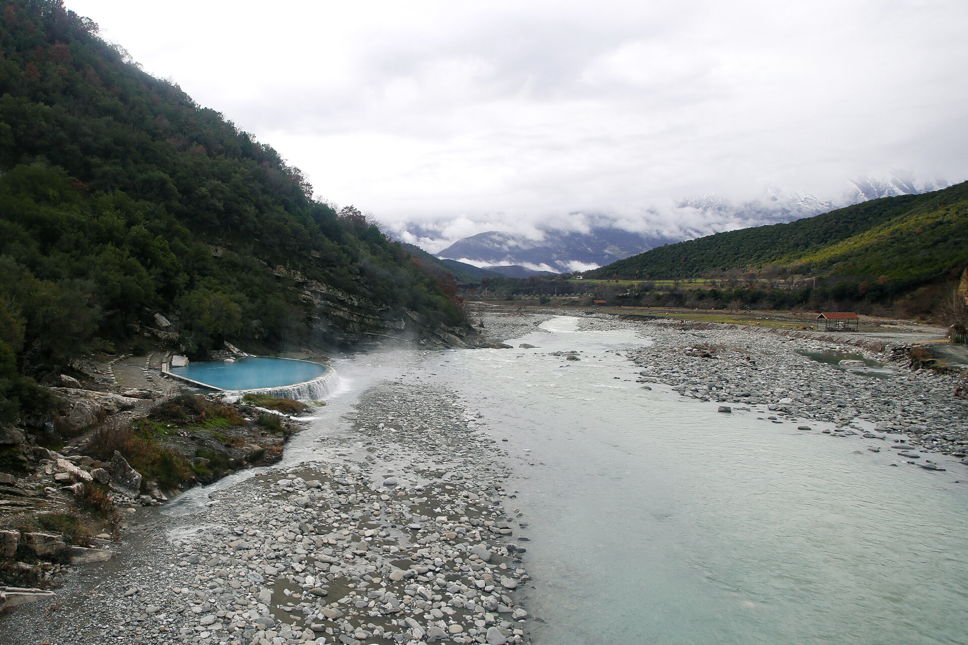 Europe's Best Free Natural Wild Hot Springs Thermal Baths - Llixhat e Benjes in Permet, Albania