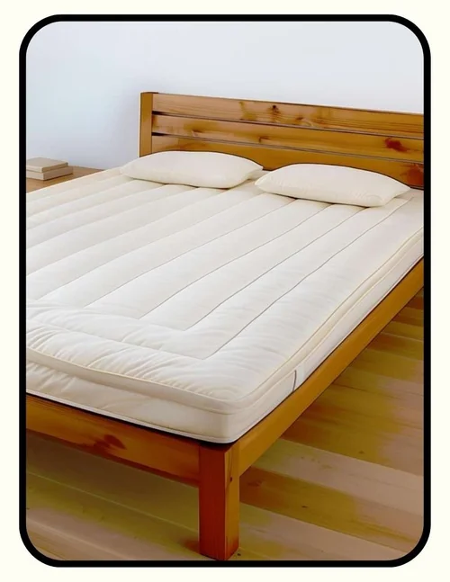 Sleep and Beyond GOTS organic wool mattress topper with GOTS organic cotton encasement