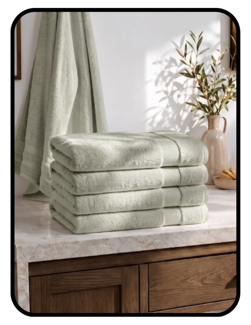 Delara GOTS Organic Cotton bath towels in zero-twist terry weave
