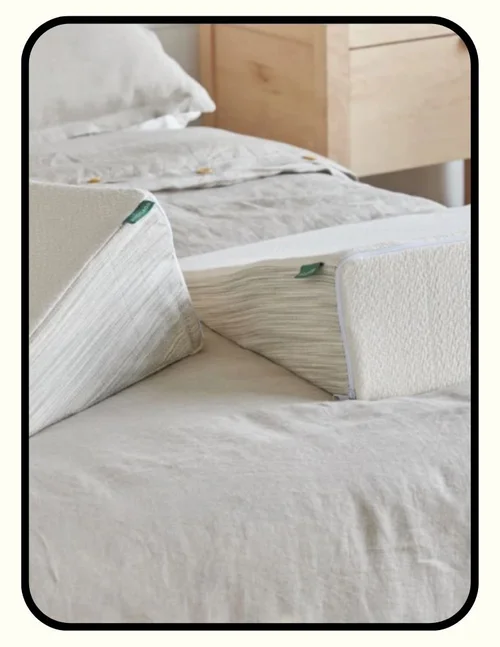 Avocado organic latex wedge pillow with GOLS organic latex and removable organic cotton cover for acid reflux