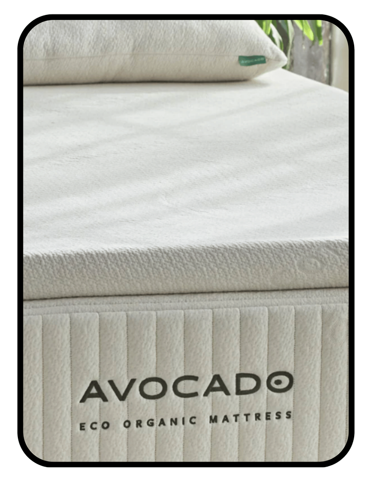 Avocado GOLS organic Dunlop latex mattress topper with GOTS organic cotton casing