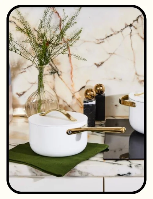 Caraway ceramic non-stick cookware set