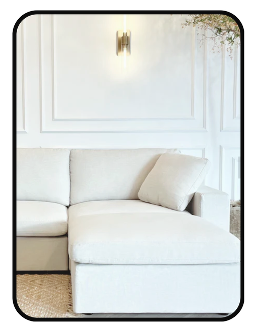 7th Avenue modular sofa with OEKO-TEX certified polyester-linen and solid wood frame