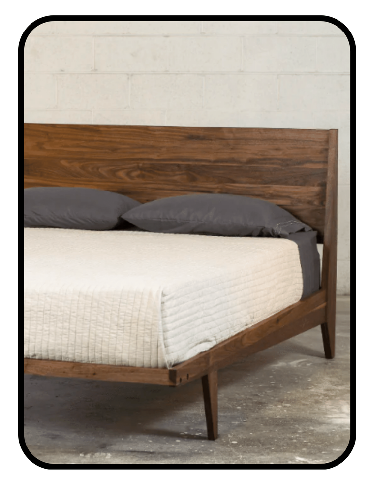 TY Fine Furniture solid wood handcrafted bed frame with flax-based finish