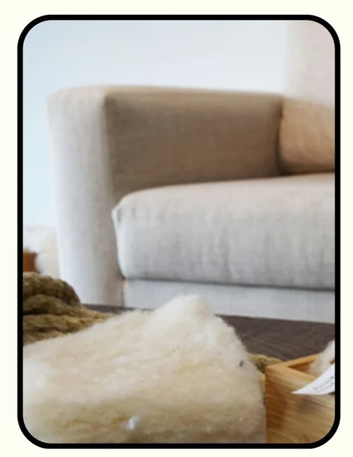 Ecobalanza handmade organic latex couch with GOTS certified upholstery