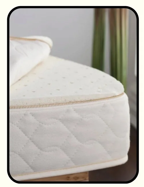 Savvy Rest organic crib mattress with GOLS Dunlop latex and GOTS organic cotton cover