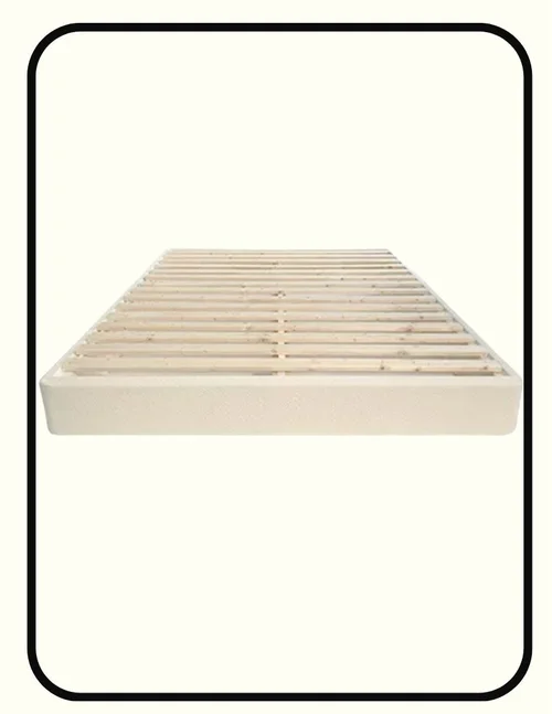 Naturepedic organic solid wood bed foundation wrapped in GOTS organic cotton