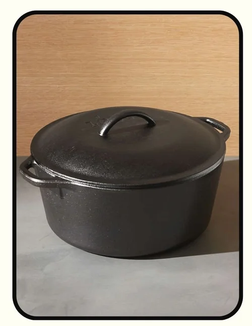 Lodge unenameled cast iron dutch oven