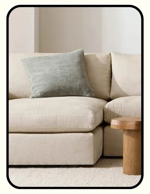 Crate and Barrel GreenGuard couch with OEKO-TEX performance upholstery option