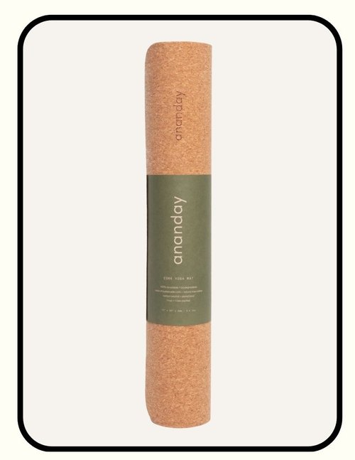 Ananday natural cork yoga mat, glue-free and plastic-free