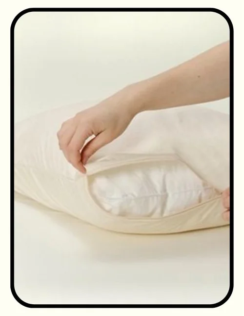 Zippered 1 micron OEKO-TEX certified polyester dust mite pillow encasement for allergy protection