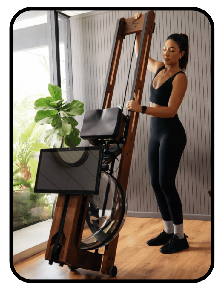 Ergatta wooden rowing machine, low-plastic full-body workout