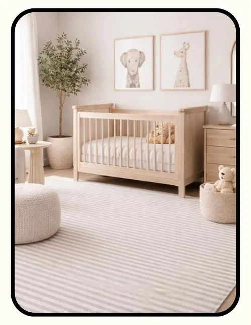 Organic Weave GOTS certified organic wool and cotton rug used as a large non toxic play mat