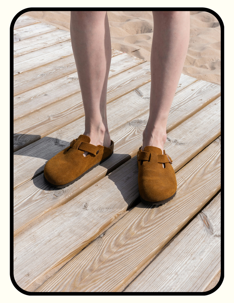 Natural shoes and accessories collection in metal, leather, wool, and cork