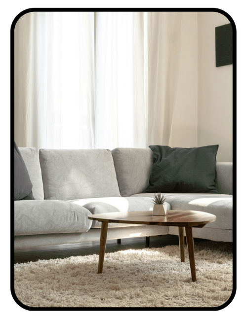 Albany Park couch awaiting material clarification for non-toxic rating