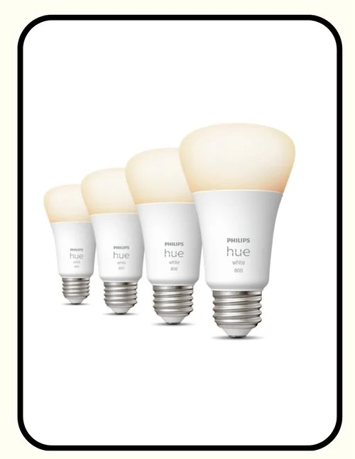 Philips Hue smart bulb programmed as a sunrise alarm clock light for heavy sleepers