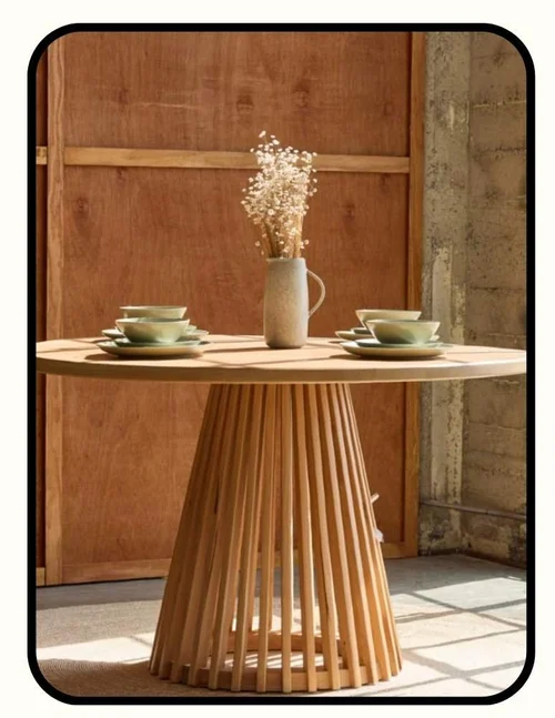 Avocado GreenGuard Gold certified solid wood kitchen table with slatted base