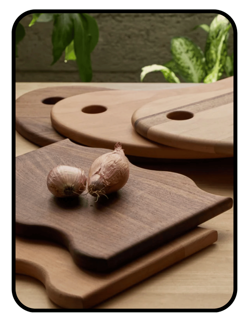 Avocado zero waste beechwood and walnut cutting boards