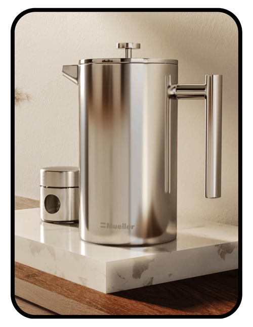 Mueller stainless steel French press coffee maker with no plastic parts