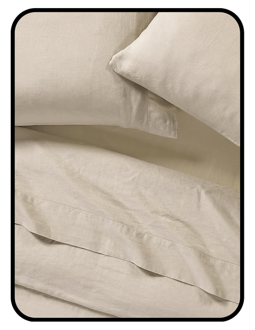 SIJO GOTS organic linen pillowcase in natural flax