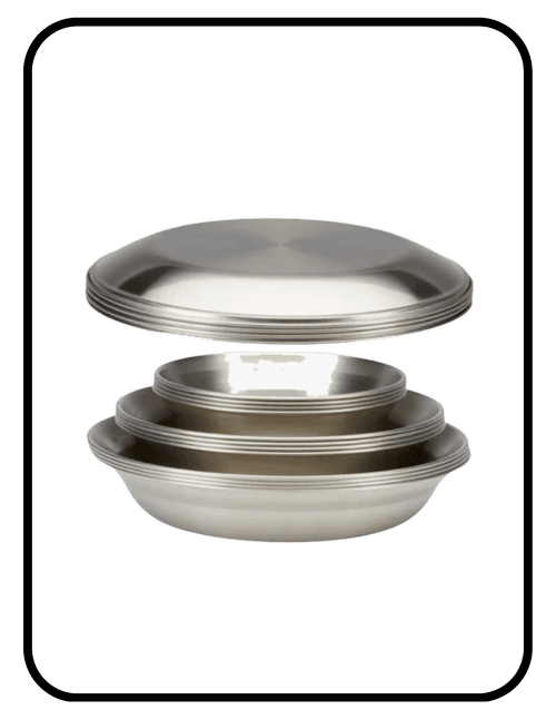 Snow Peak uncoated stainless steel dinnerware set