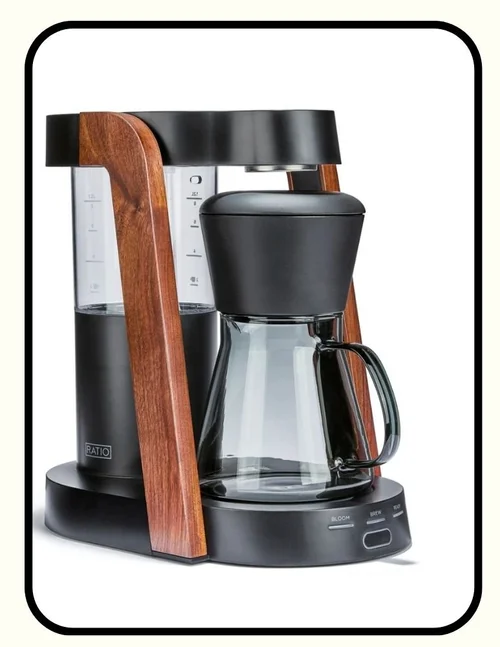 Ratio Eight Series 2 low-plastic coffee brewer with borosilicate glass and stainless steel