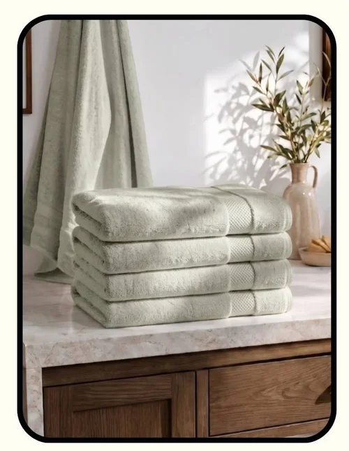 Delara GOTS Organic Cotton bath towels in zero-twist terry weave
