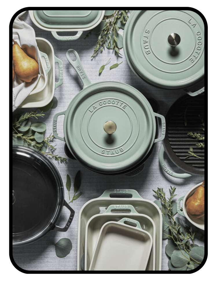 Staub enameled cast iron bakeware, leach-tested enamel