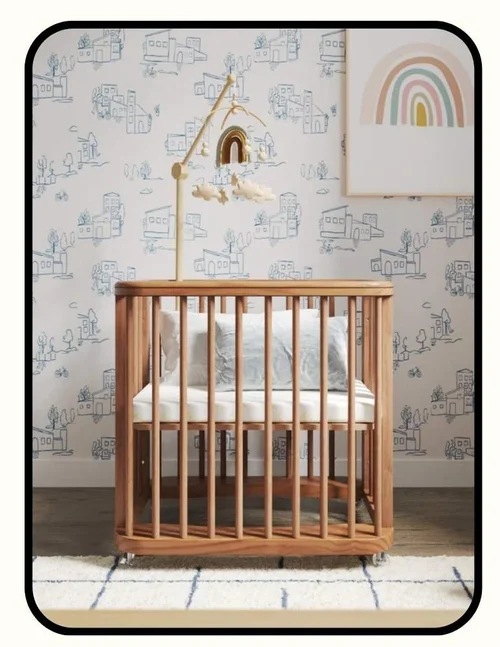 Nestig solid wood crib with water-based paint