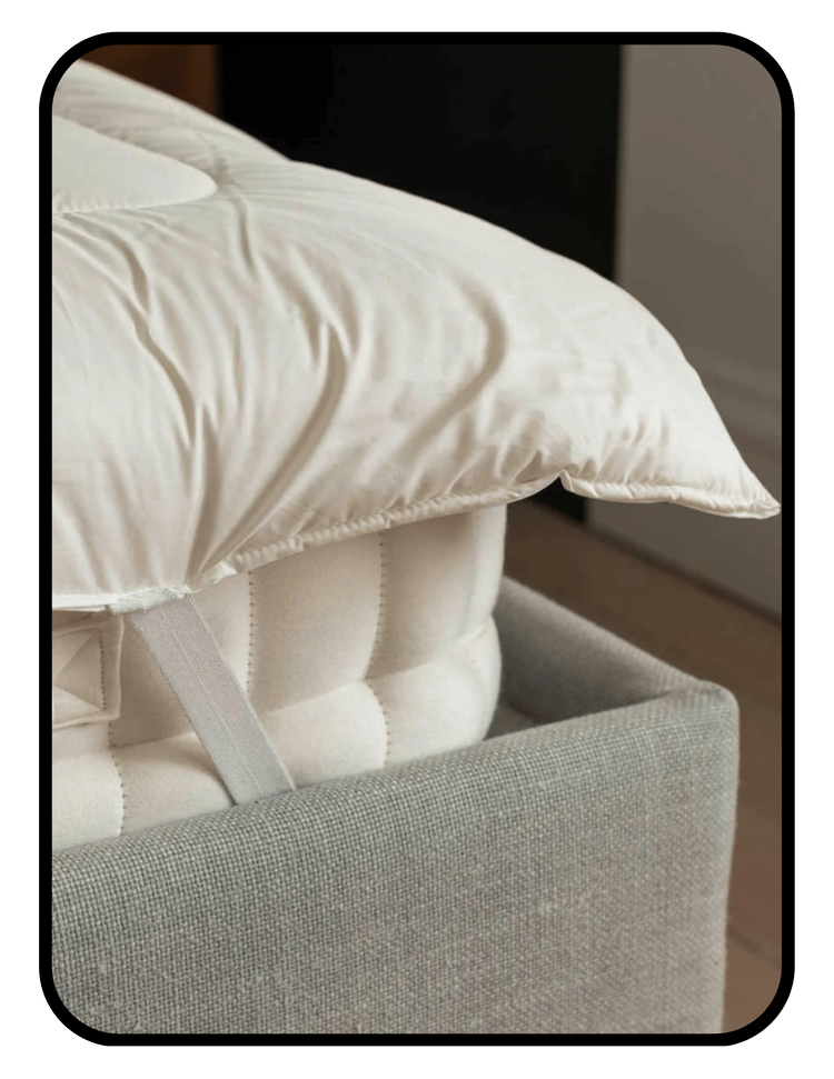 Piglet in Bed OEKO-TEX certified wool mattress topper with OEKO-TEX cotton encasement
