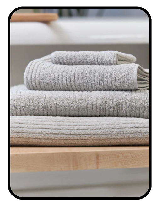 Avocado GOTS Organic Cotton plush ribbed bath towels