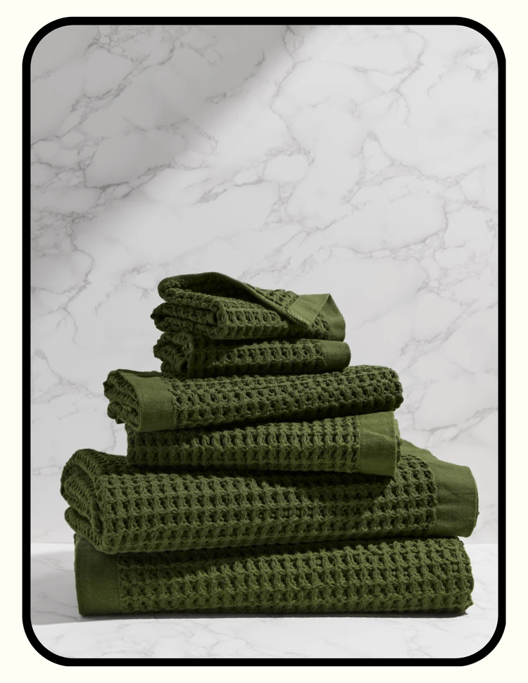 ONSEN OEKO-TEX certified natural cotton waffle towels